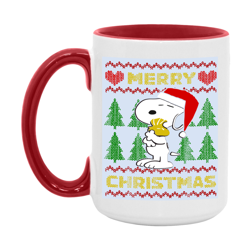 Peanuts Gang Christmas Mug, Snoopy Charlie Brown Holiday Coffee Cup, Ceramic Christmas Mug 11Oz Or 15Oz