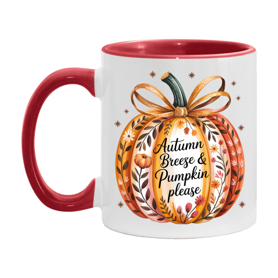 In Love With Fall Coffee Mug, Cozy Cute Autumn Coffee Cup, 11Oz Or 15Oz White Ceramic Mug