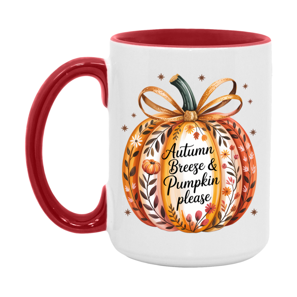 In Love With Fall Coffee Mug, Cozy Cute Autumn Coffee Cup, 11Oz Or 15Oz White Ceramic Mug
