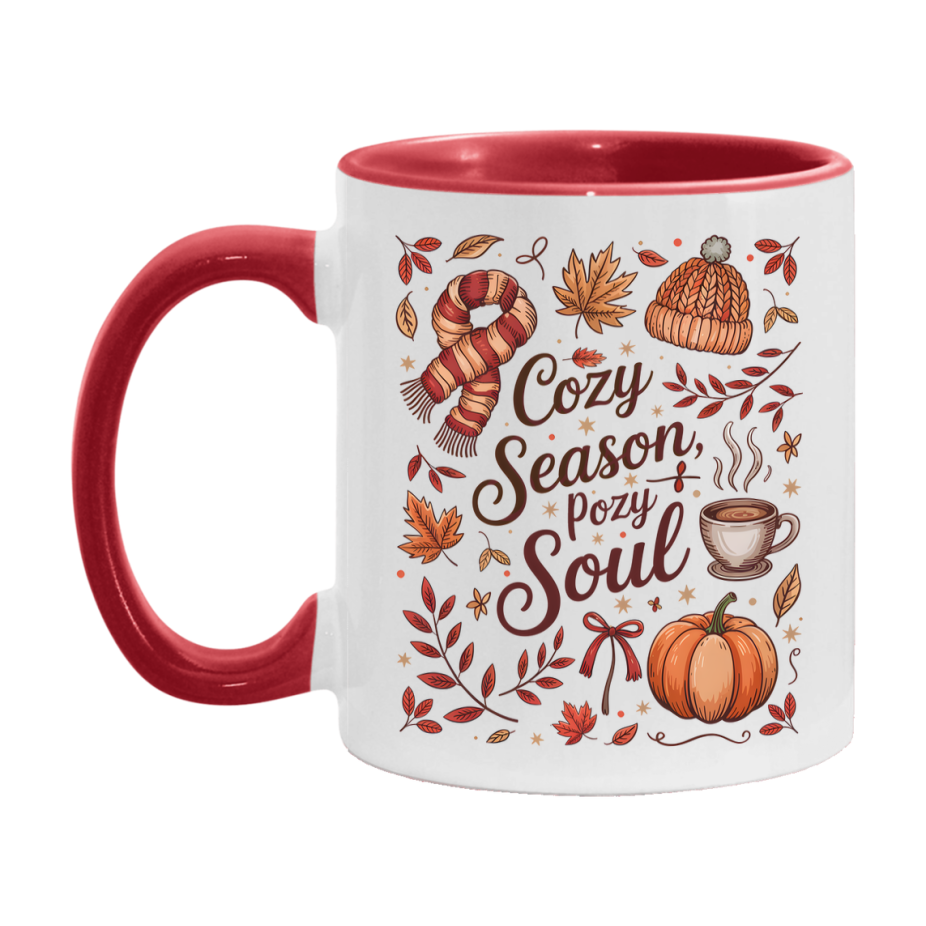 In Love With Fall Coffee Mug, Cozy Cute Autumn Coffee Cup, 11Oz Or 15Oz White Ceramic Mug