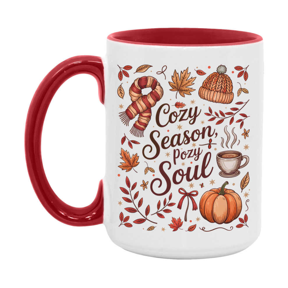 In Love With Fall Coffee Mug, Cozy Cute Autumn Coffee Cup, 11Oz Or 15Oz White Ceramic Mug