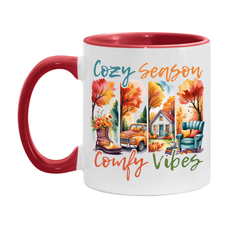 In Love With Fall Coffee Mug, Cozy Cute Autumn Coffee Cup, 11Oz Or 15Oz White Ceramic Mug