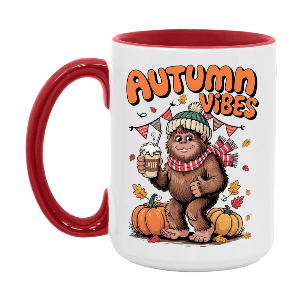 In Love With Fall Coffee Mug, Cozy Cute Autumn Coffee Cup, 11Oz Or 15Oz White Ceramic Mug