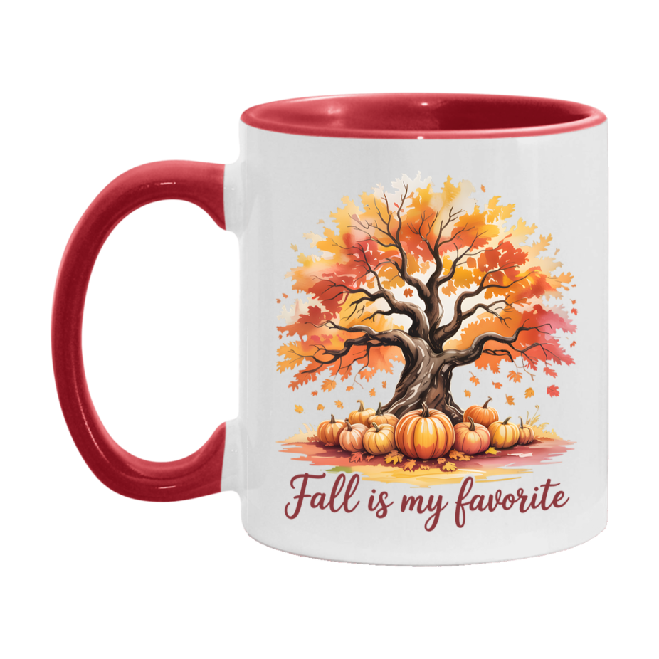 In Love With Fall Coffee Mug, Cozy Cute Autumn Coffee Cup, 11Oz Or 15Oz White Ceramic Mug