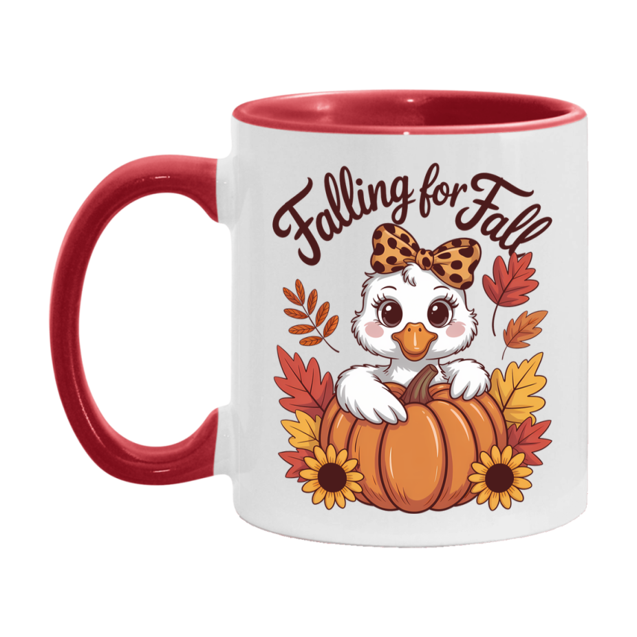 In Love With Fall Coffee Mug, Cozy Cute Autumn Coffee Cup, 11Oz Or 15Oz White Ceramic Mug
