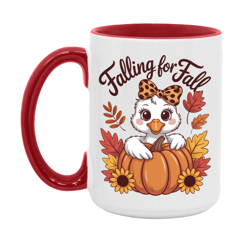 In Love With Fall Coffee Mug, Cozy Cute Autumn Coffee Cup, 11Oz Or 15Oz White Ceramic Mug