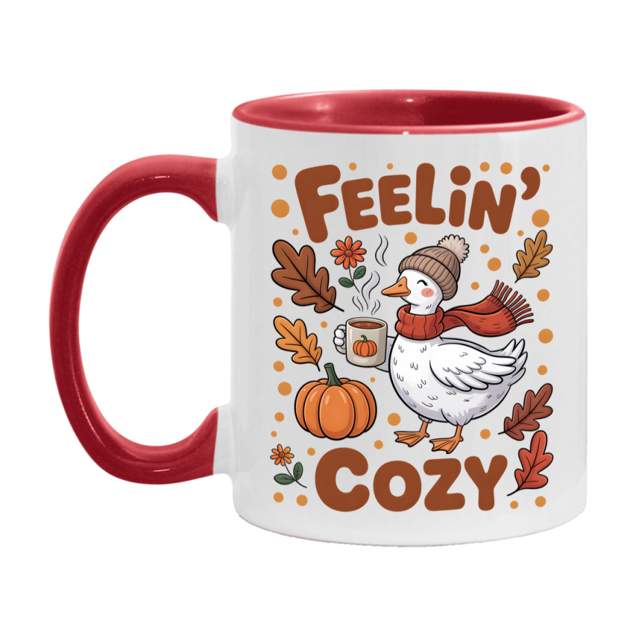 In Love With Fall Coffee Mug, Cozy Cute Autumn Coffee Cup, 11Oz Or 15Oz White Ceramic Mug
