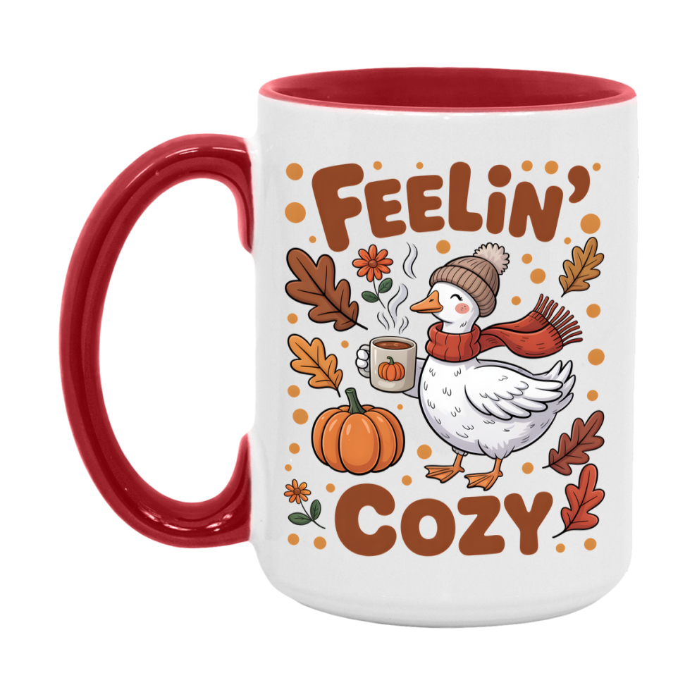 In Love With Fall Coffee Mug, Cozy Cute Autumn Coffee Cup, 11Oz Or 15Oz White Ceramic Mug
