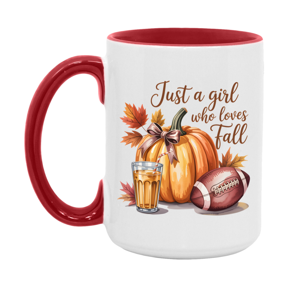 In Love With Fall Coffee Mug, Cozy Cute Autumn Coffee Cup, 11Oz Or 15Oz White Ceramic Mug