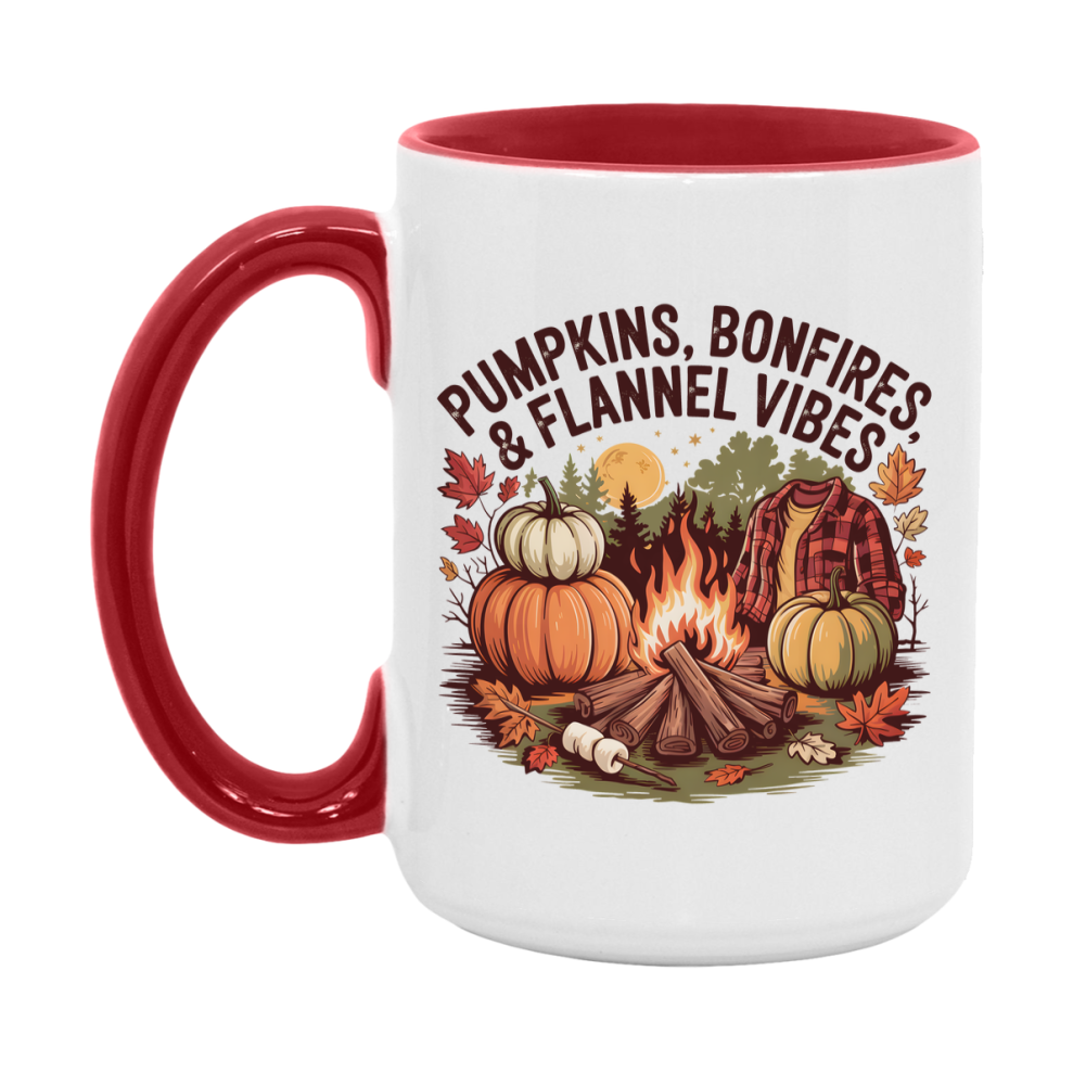 In Love With Fall Coffee Mug, Cozy Cute Autumn Coffee Cup, 11Oz Or 15Oz White Ceramic Mug