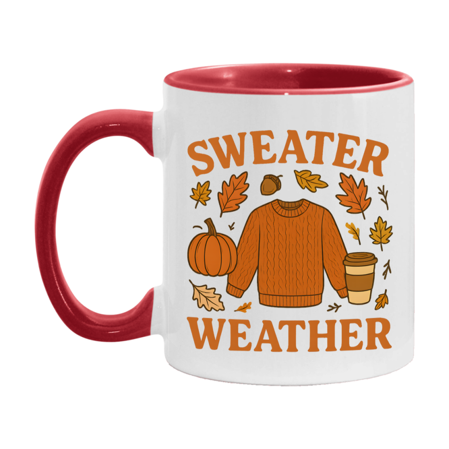 In Love With Fall Coffee Mug, Cozy Cute Autumn Coffee Cup, 11Oz Or 15Oz White Ceramic Mug