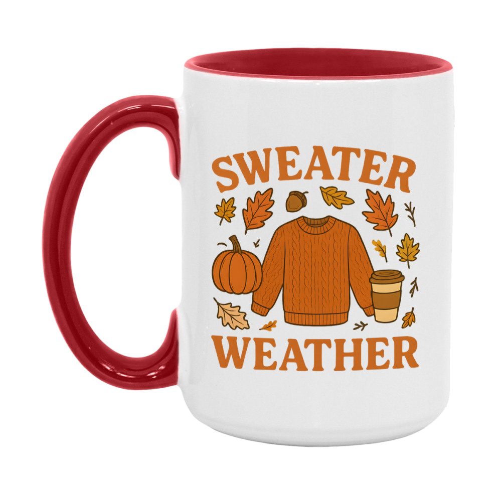 In Love With Fall Coffee Mug, Cozy Cute Autumn Coffee Cup, 11Oz Or 15Oz White Ceramic Mug