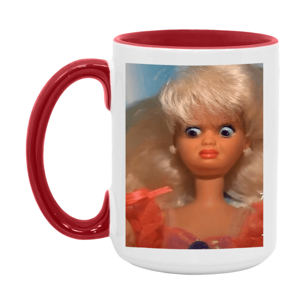 Disgusted Doll Face Mug, Funny Doll Face Meme Coffee Cup