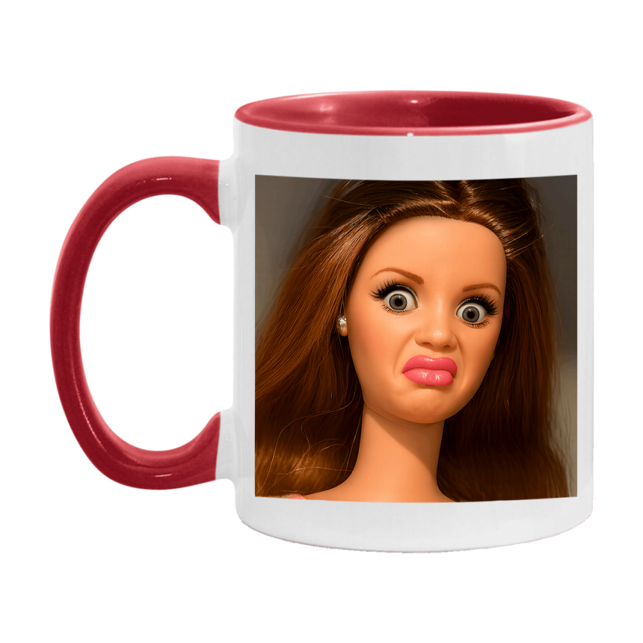 Disgusted Doll Face Mug, Funny Doll Face Meme Coffee Cup