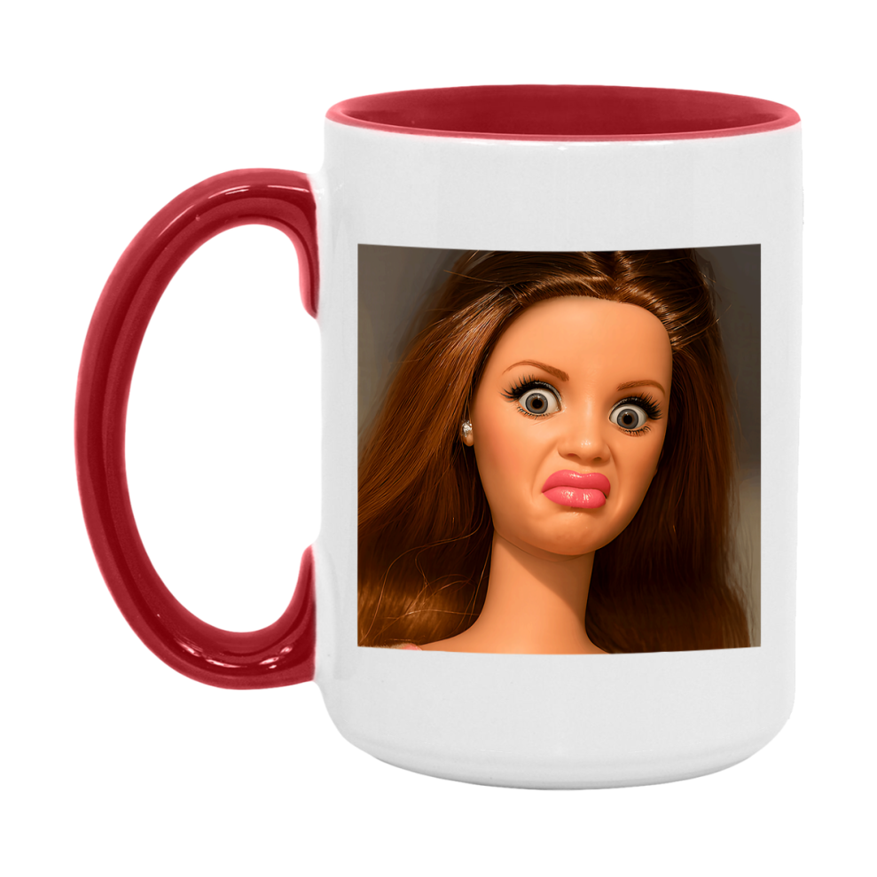 Disgusted Doll Face Mug, Funny Doll Face Meme Coffee Cup