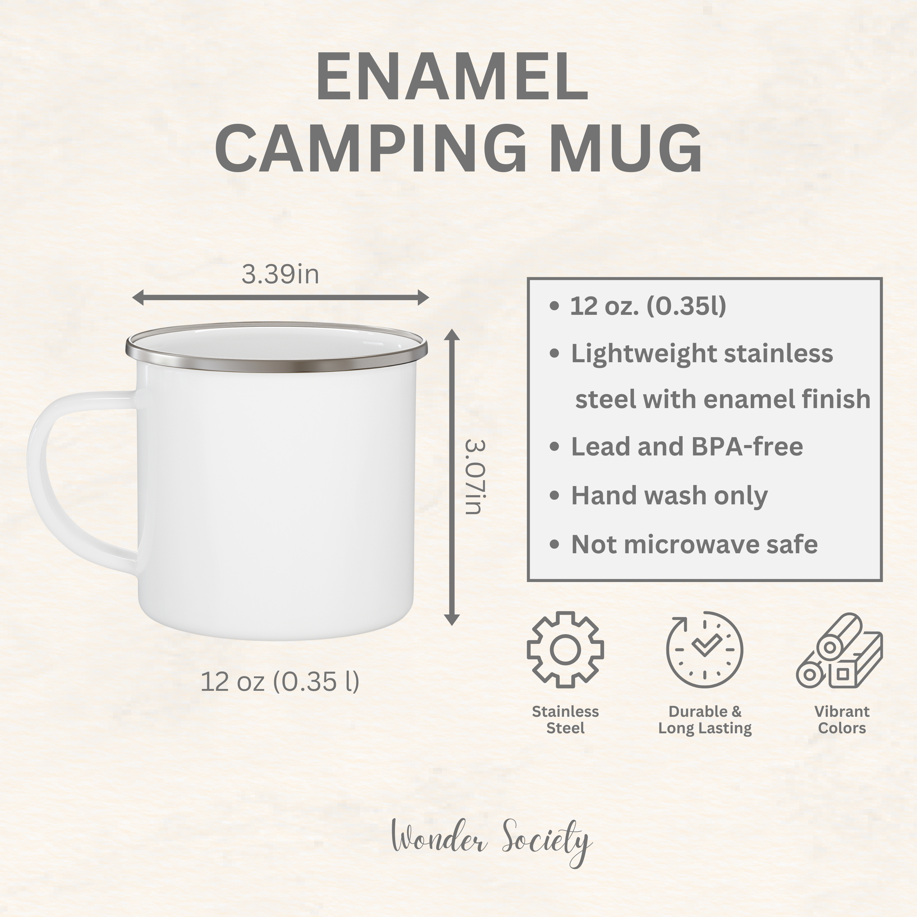Best Lolli Ever Mug, Mother’s Day Gift, 12Oz Enamel White Stainless Steel Camping Mug